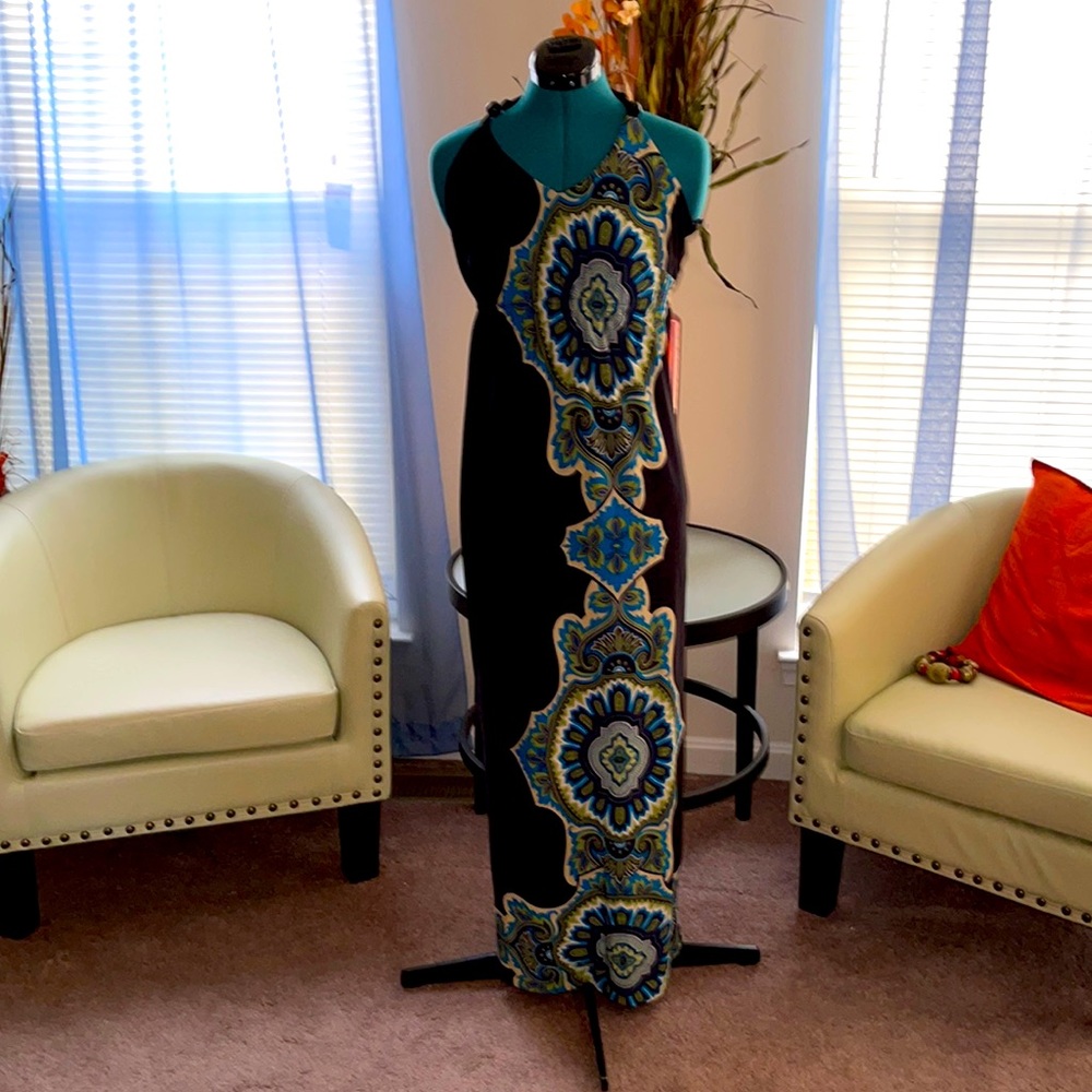 Snap | Tribal Print Halter Maxi Dress